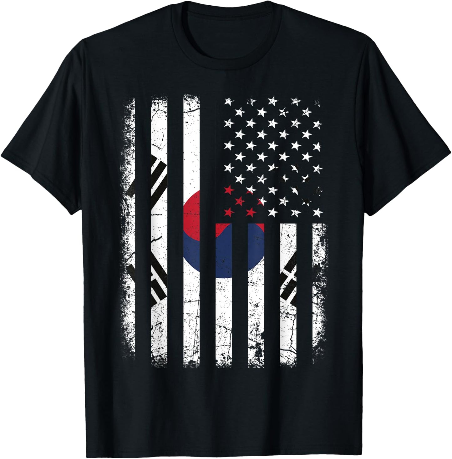 South Korean American Flag South Korea America Pride T-Shirt - T-Shirt | Black