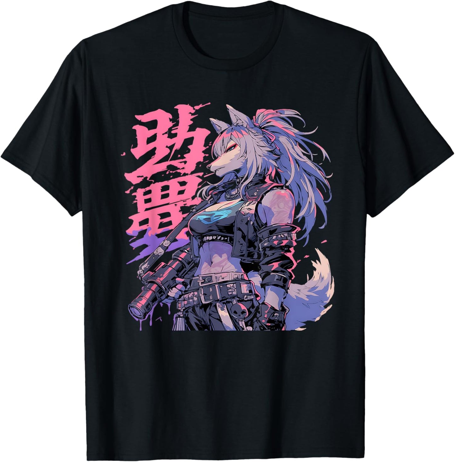 Goth Grunge Demon Anime Furry Wolf Horror Alt Aesthetic , Small, Black T-Shirt - T-Shirt | Black
