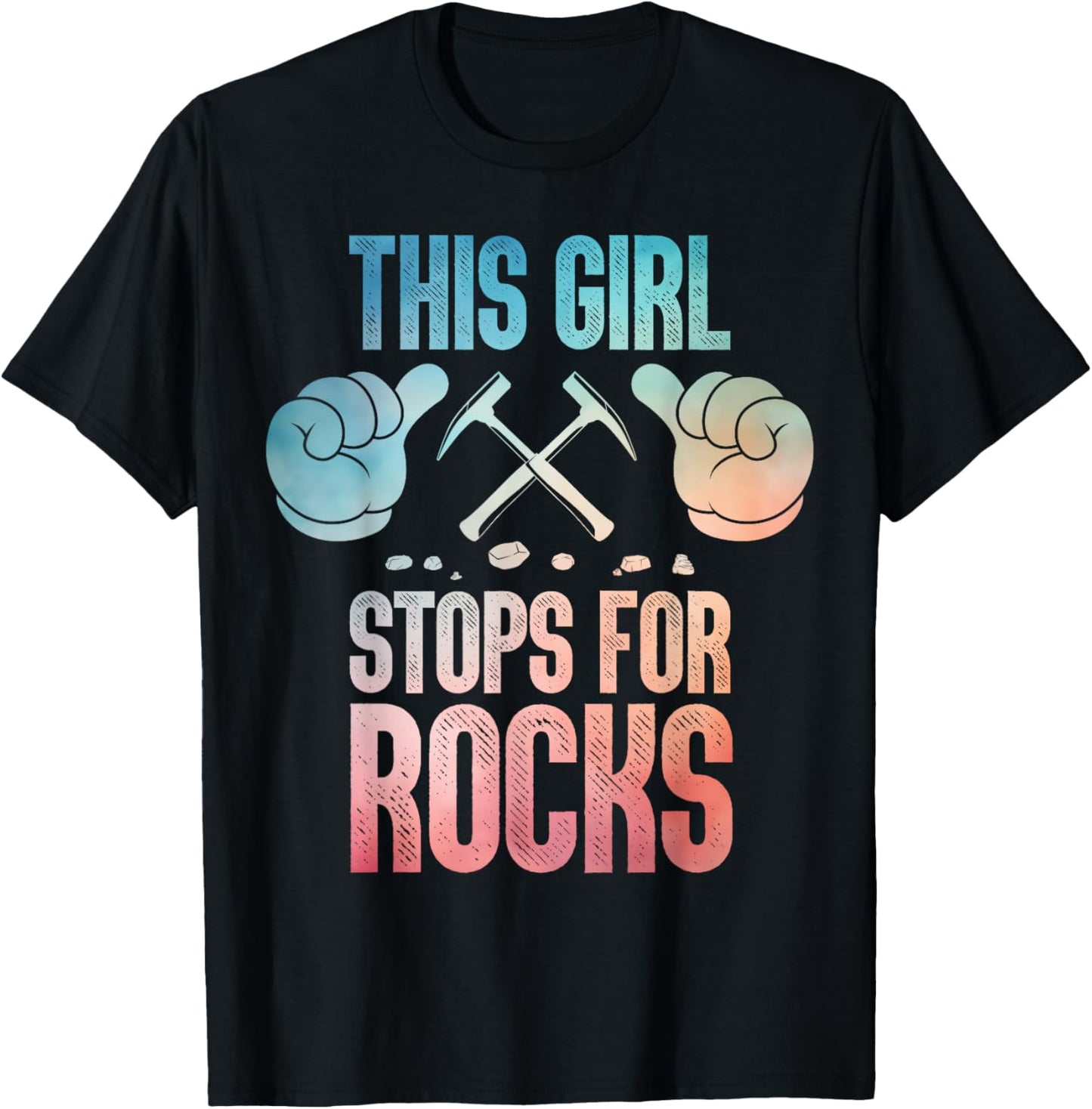 Cool Geology Art Girls Geologist Rock Collector T-Shirt - T-Shirt | Black