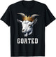 GOATED Funny Goat Wearing Crown Sarcastic Greatest Meme T-Shirt - T-Shirt | Black