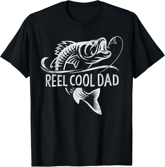 Reel Cool Dad Fishing Gifts Dad Father's Day T-Shirt - T-Shirt | Black