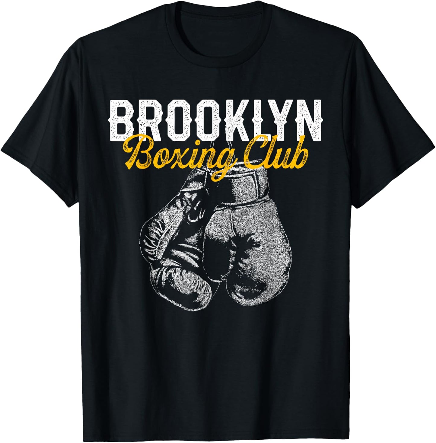 Boxer Distressed Retro Brooklyn Boxing Club Vintage T-Shirt - T-Shirt | Black