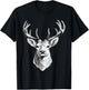 Artistic Deer Drawing - Antler Nature Animal Forest Lover T-Shirt - T-Shirt | Black