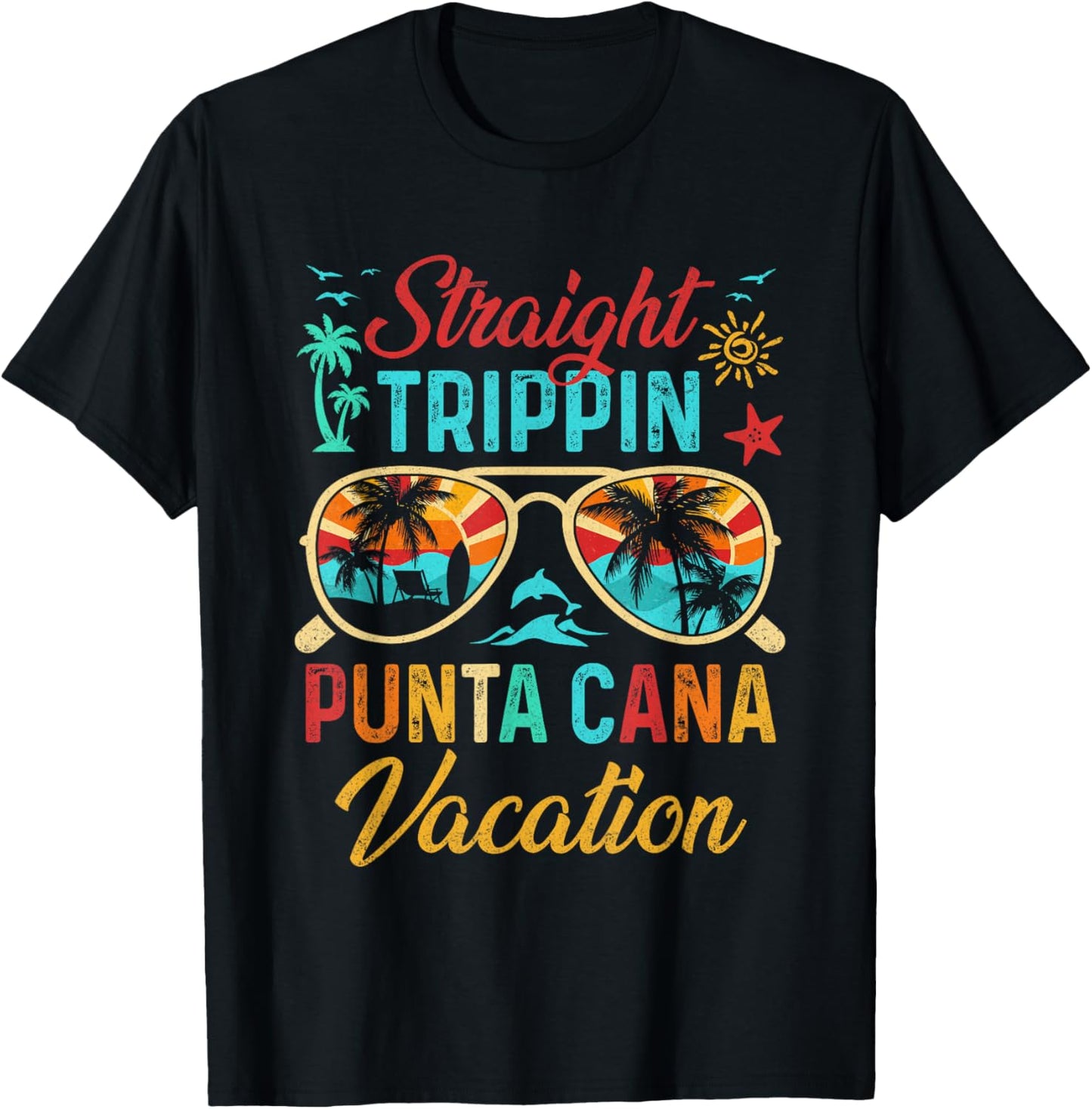 Straight Trippin Punta Cana Vacation Matching Family Group T-Shirt - T-Shirt | Black