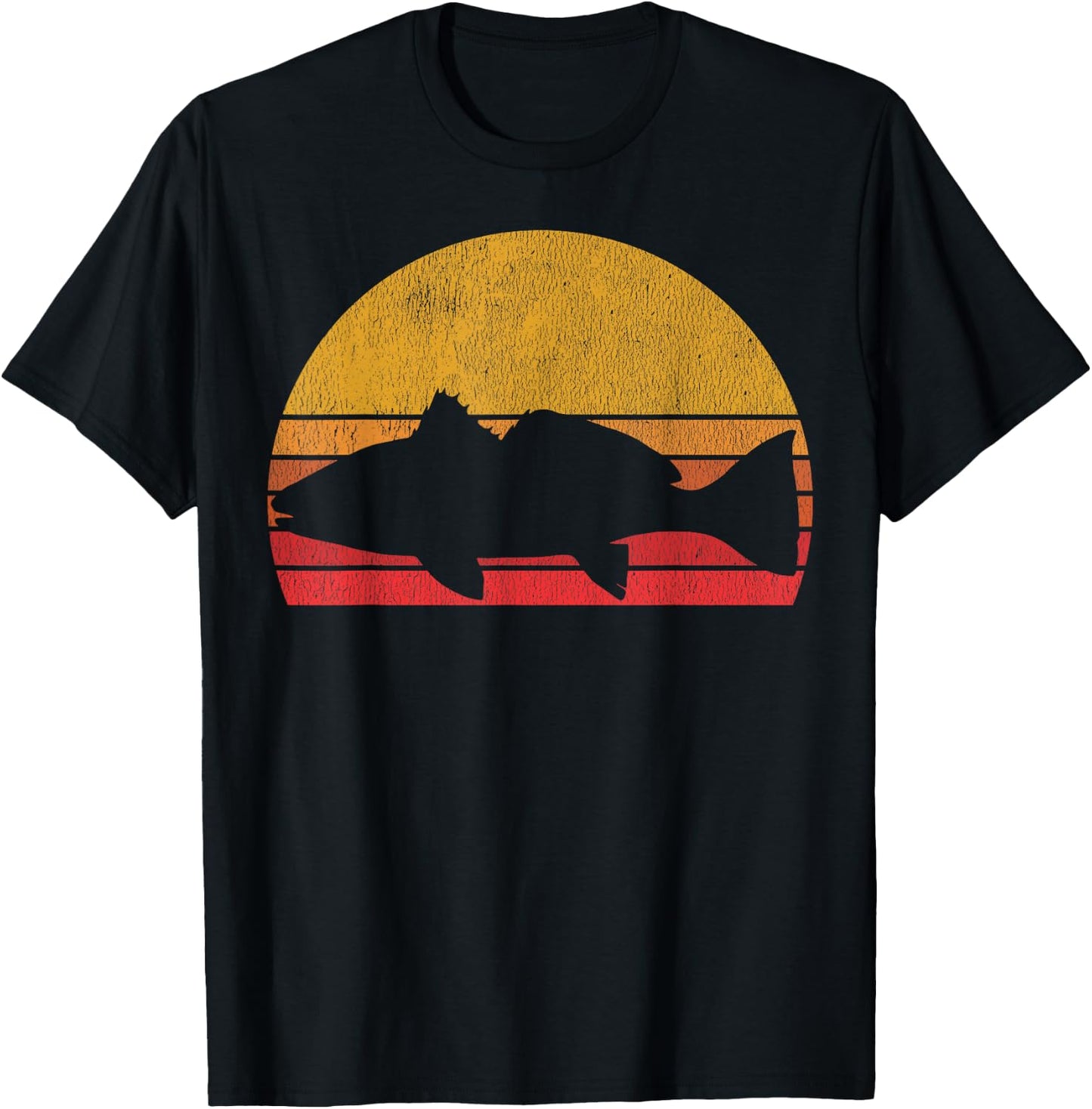 Redfish Retro Saltwater Fisherman Fishing T-Shirt - T-Shirt | Black