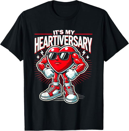 It's My Heartiversary CHD Awareness Hearts diseases Surgery T-Shirt - T-Shirt | Black