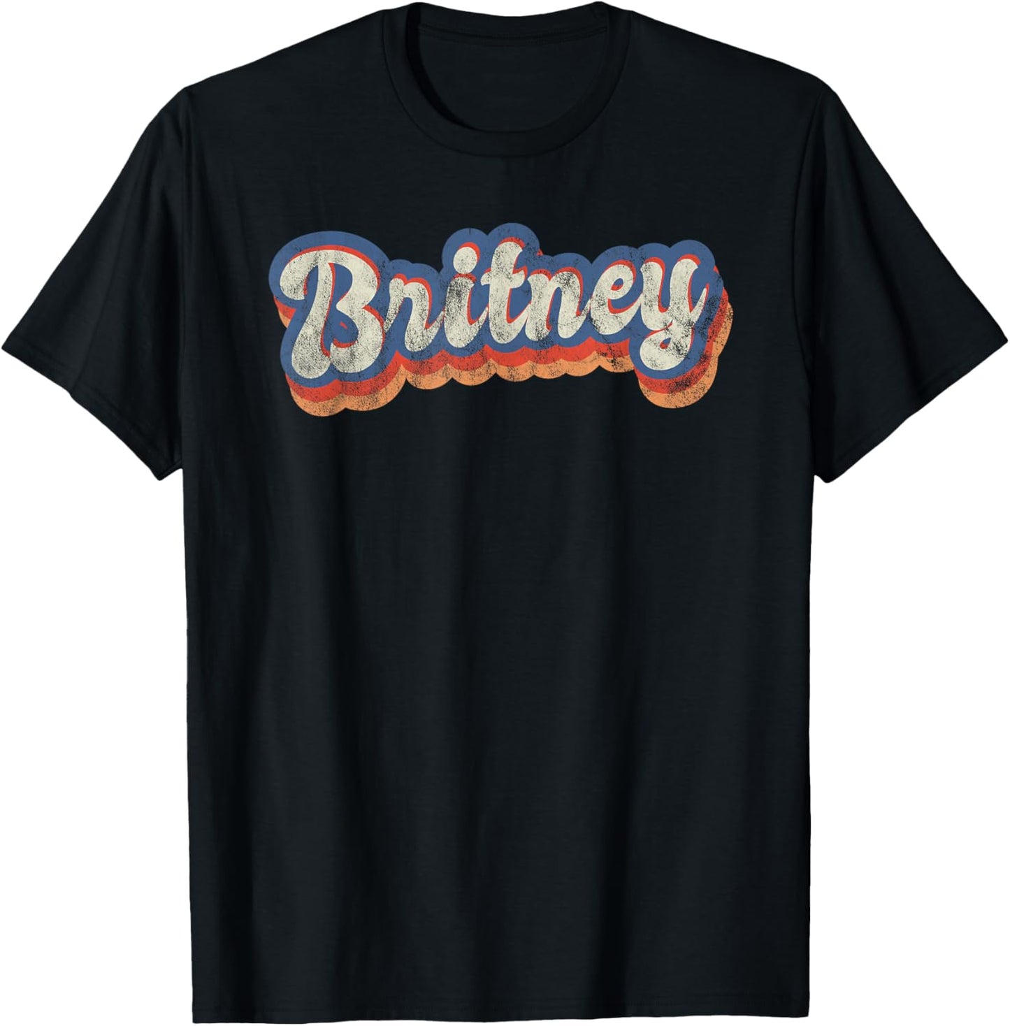 Britney Personalisiertes Namensshirt mit individuellem Schriftzug 70er Jahre T-Shirt - T-Shirt | Black