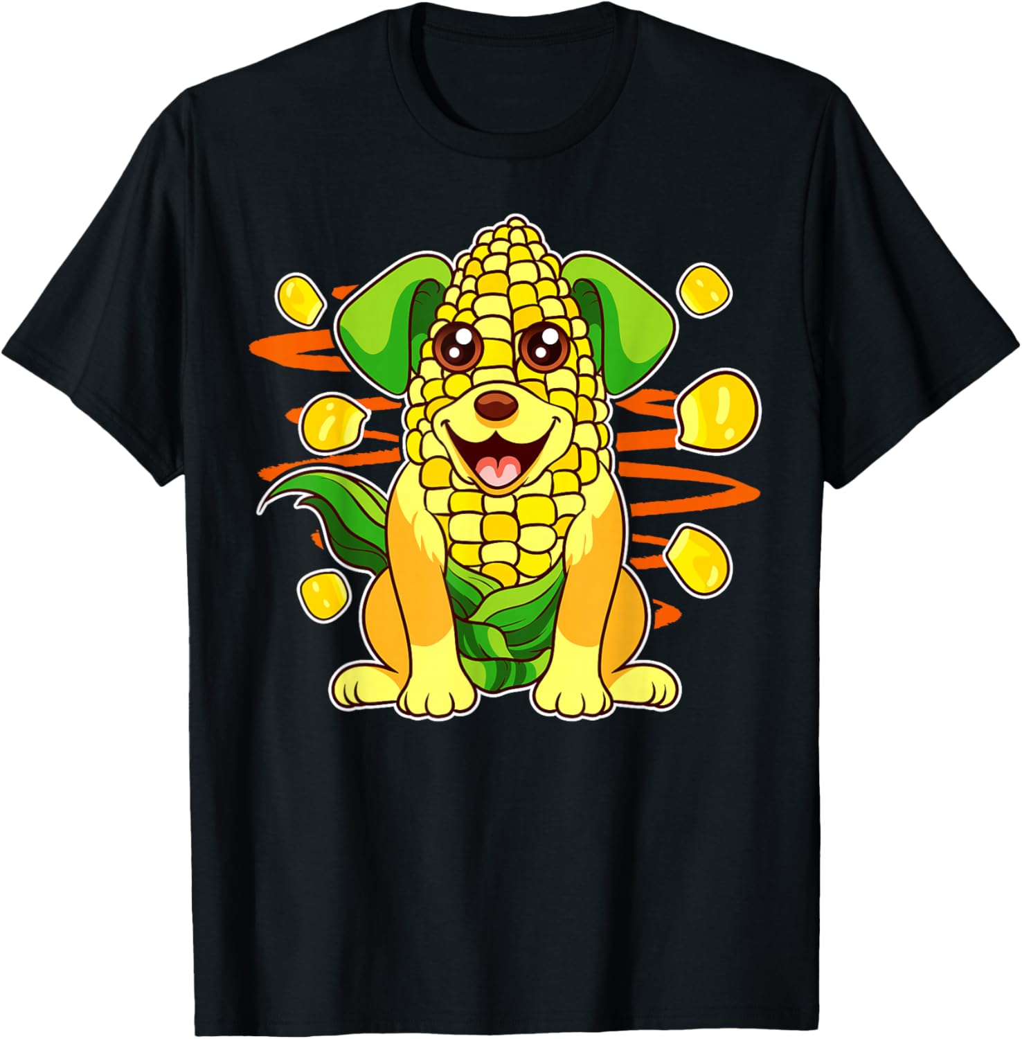 Funny Cute Corndog Lover Corn Dog Food Puppy Farmer Pun T-Shirt - T-Shirt | Black