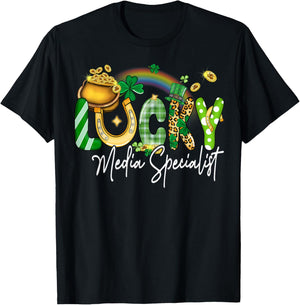 Lucky Media Specialist St Patricks Day Family Matching T-Shirt - T-Shirt | Black