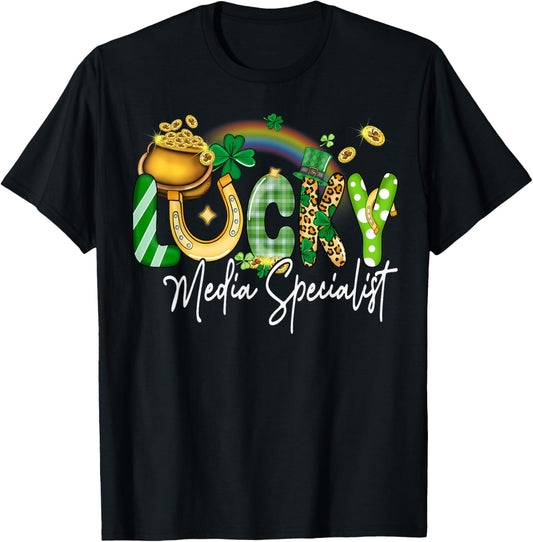 Lucky Media Specialist St Patricks Day Family Matching T-Shirt - T-Shirt | Black