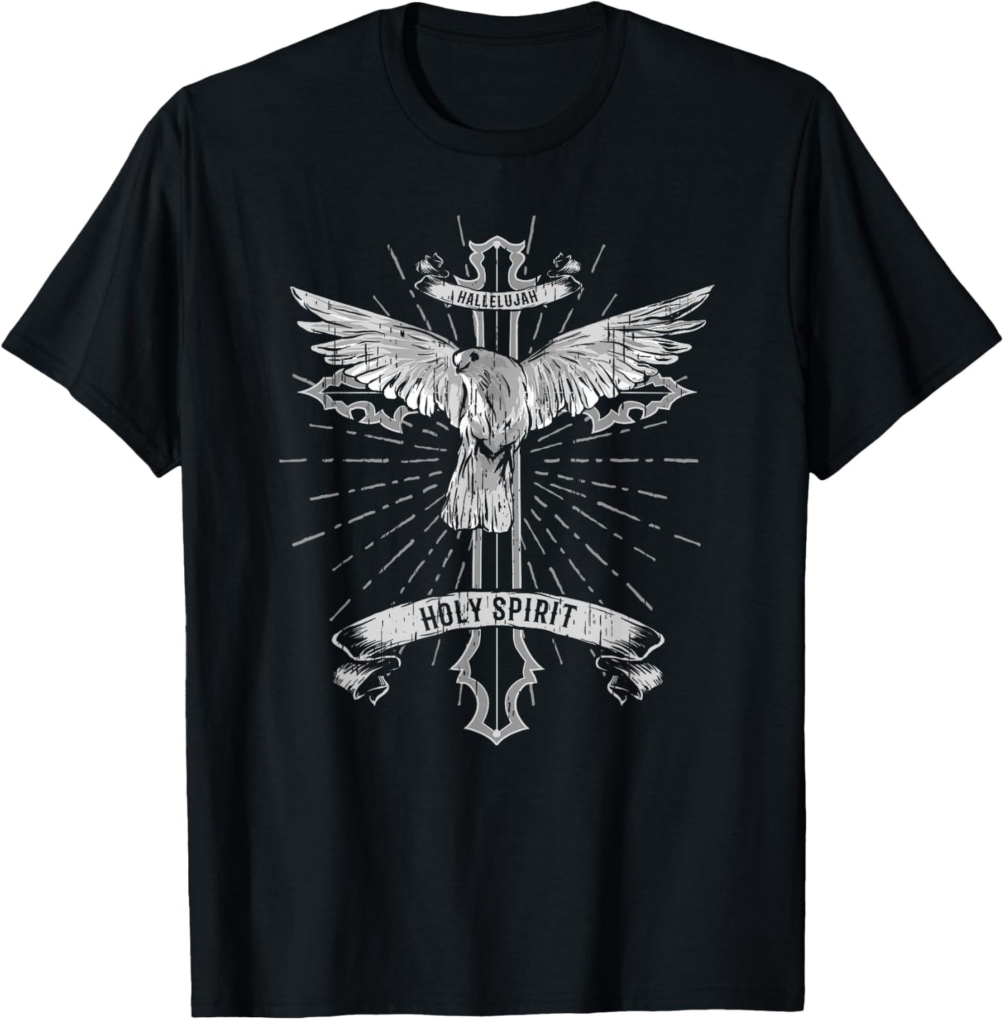 Dove holy spirit, peace church christ cross, gift T-Shirt - T-Shirt | Black