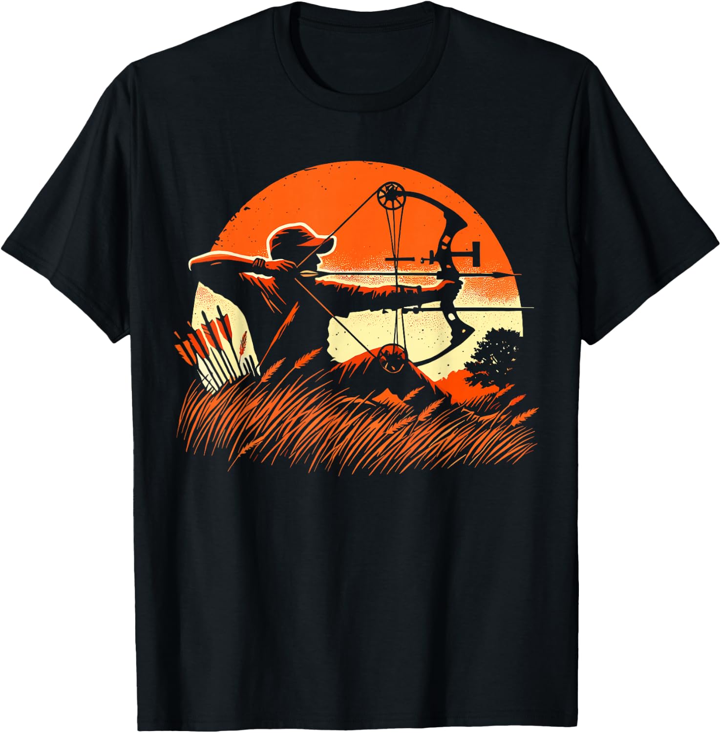 Archery Bow Hunter Deer Mule Elk Bow Hunting T-Shirt - T-Shirt | Black