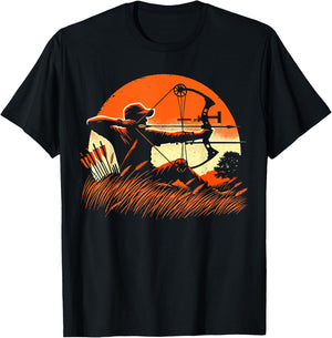 Archery Bow Hunter Deer Mule Elk Bow Hunting T-Shirt - T-Shirt | Black