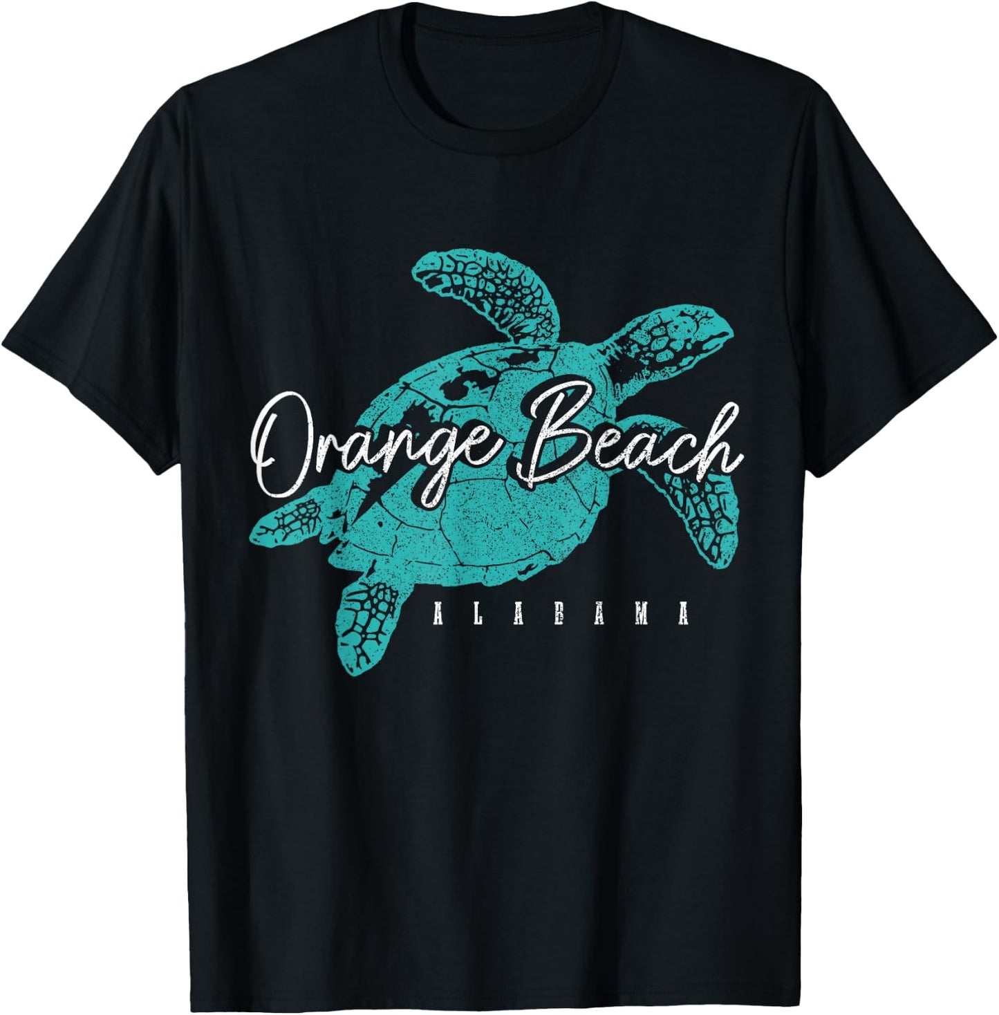 Orange Beach Alabama AL Sea Turtle Holiday Souvenir T-Shirt - T-Shirt | Black
