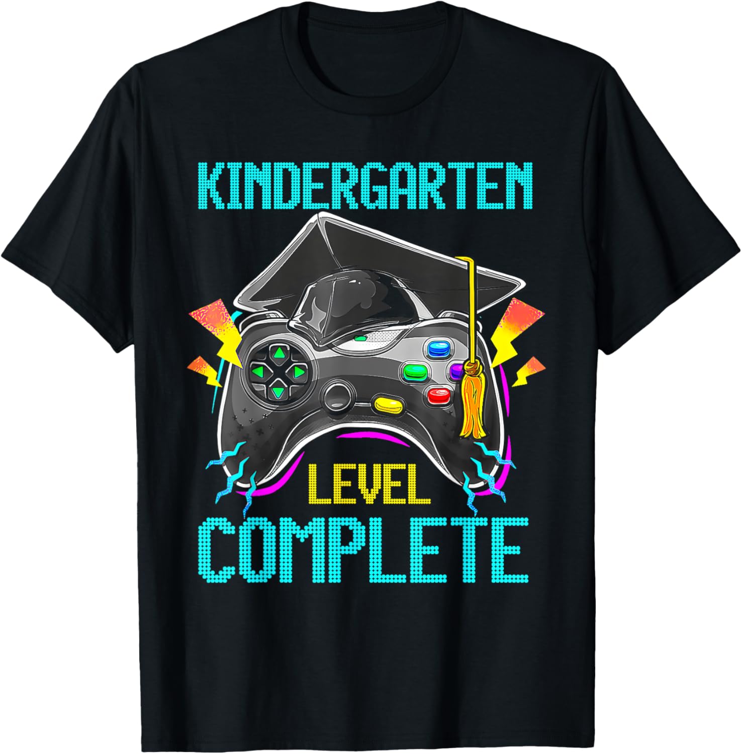 Kindergarten Level Complete Last Day Of School Graduate Boys T-Shirt - T-Shirt | Black
