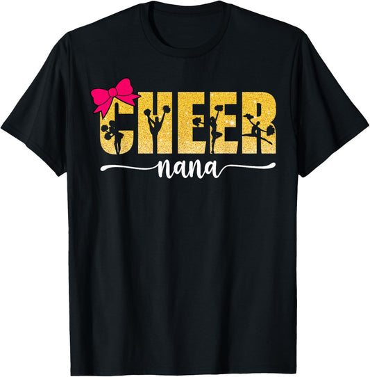 Cheerleader Cheerleading Cheer Nana T-Shirt - T-Shirt | Black