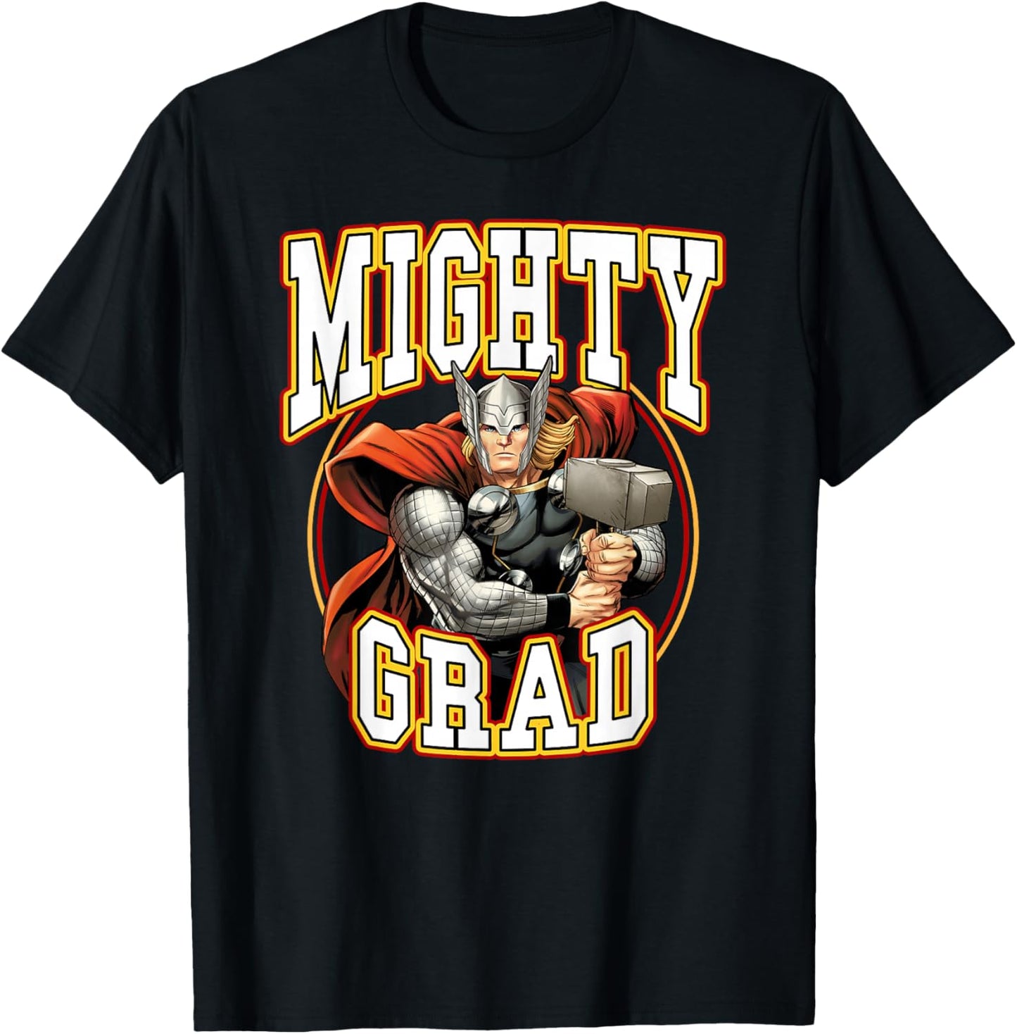 Marvel Avengers Mighty Grad Thor Epic Graduation Big Logo T-Shirt - T-Shirt | Black