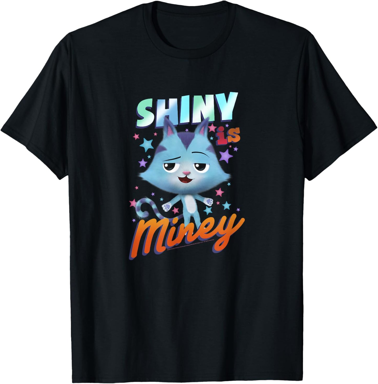 Gabby's Dollhouse Catrat Shiny is Miney Portrait T-Shirt - T-Shirt | Black