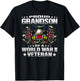 Proud Grandson Of A World War 2 Veteran Military Vets Family T-Shirt - T-Shirt | Black