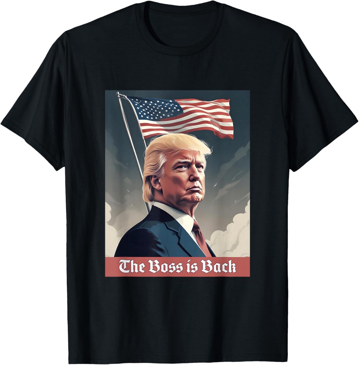 Trump 2024 President | The Boss is Back T-Shirt - T-Shirt | Black