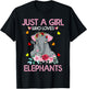Elephant Lover Women Gift Just A Girl Who Loves Elephants T-Shirt - T-Shirt | Black