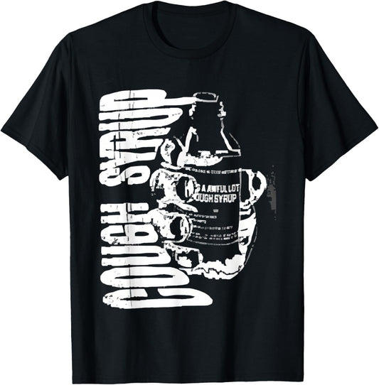 Funny Doknowsworld Wearing Awful Lot Of Cough Syrup T-Shirt - T-Shirt | Black