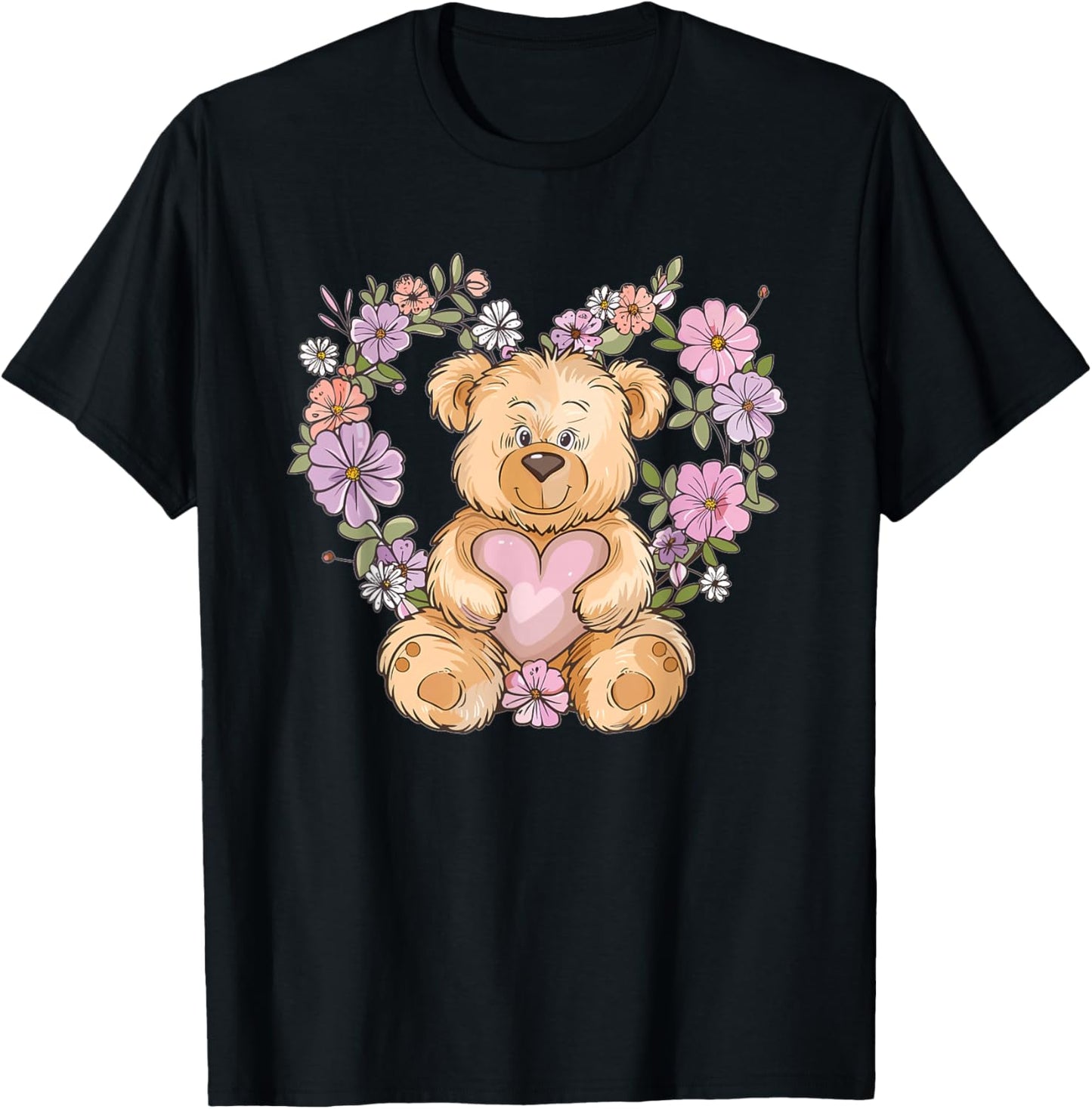 Cartoon Teddy I Cute Teddy Bear T-Shirt - T-Shirt | Black
