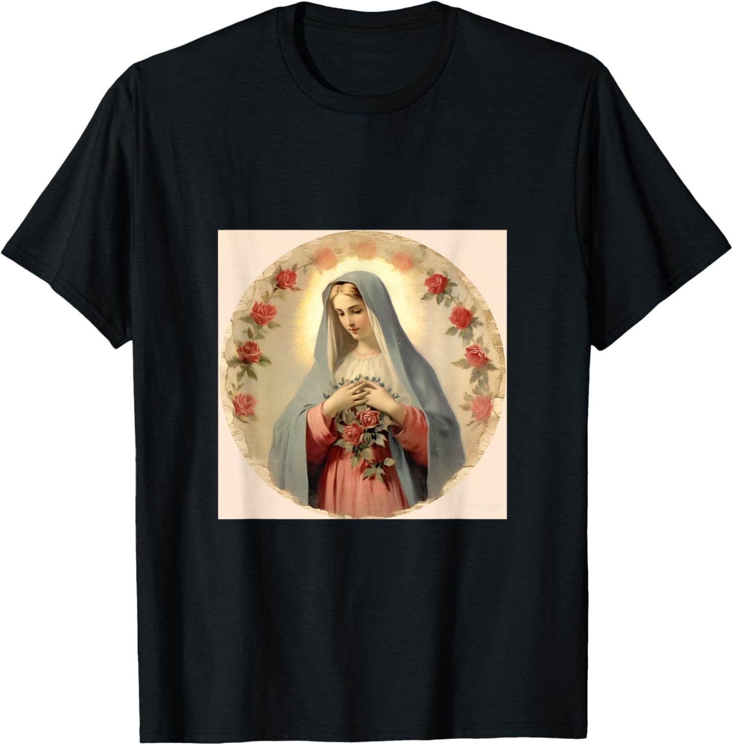 Blessed Virgin Mary Jesus Christian T-Shirt - T-Shirt | Black