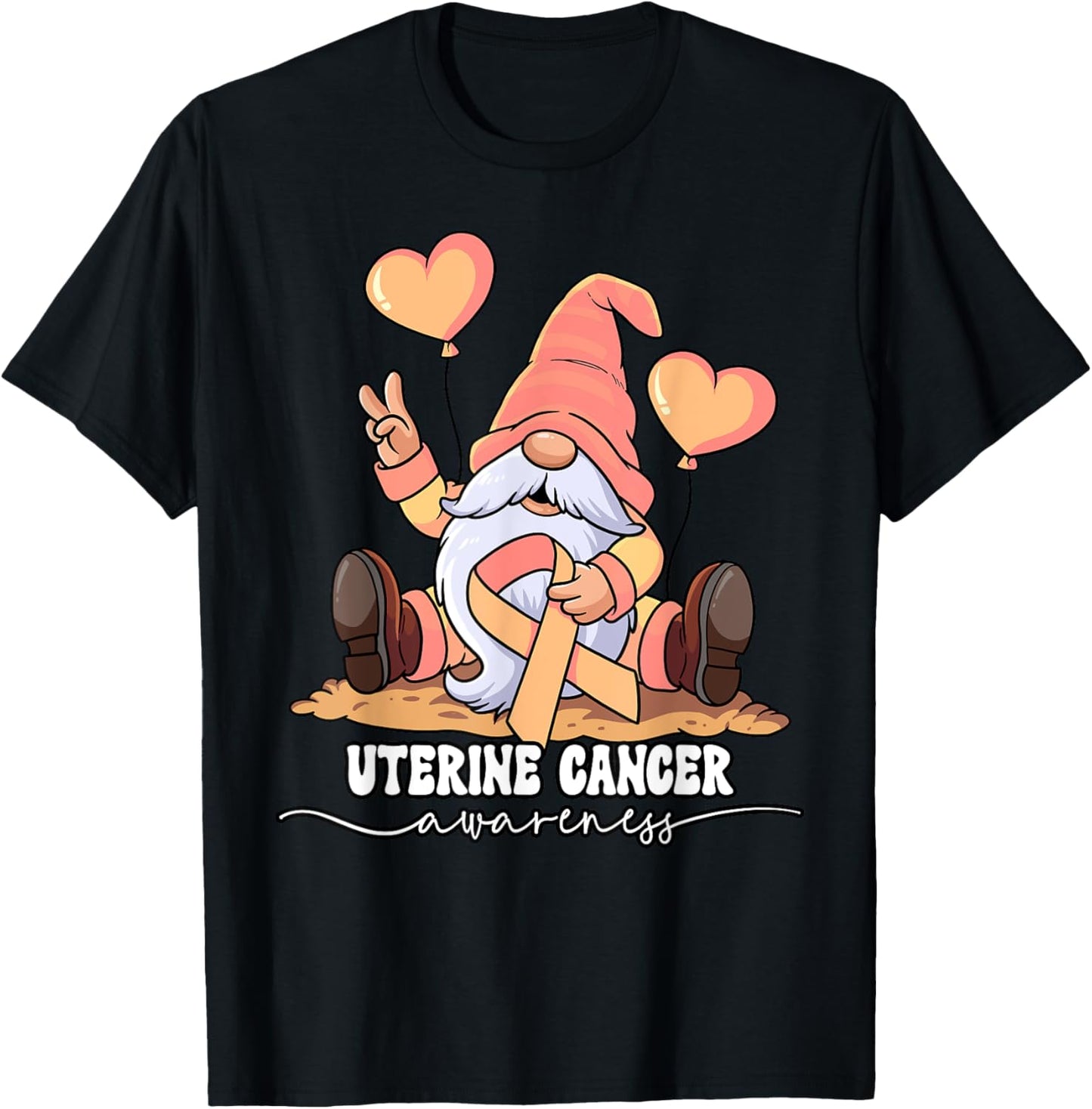 Uterine Cancer Awareness by Uterine Cancer Awareness - -Adults, Black, Small, Short Sleeve, Classic Fit T-Shirt - T-Shirt | Black