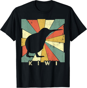 Vintage Kiwi Bird Lover Retro Style Animal T-Shirt - T-Shirt | Black