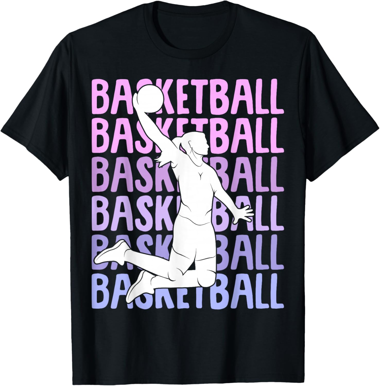 Basketball Girl Women Kids T-Shirt - T-Shirt | Black