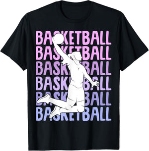 Basketball Girl Women Kids T-Shirt - T-Shirt | Black