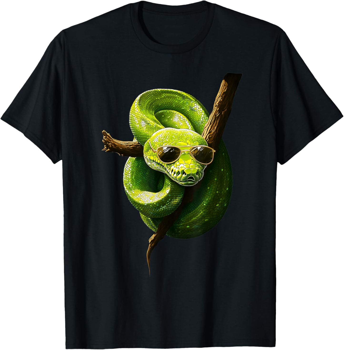 Green Tree Python Owner Reptiles for Snake Lover T-Shirt - T-Shirt | Black