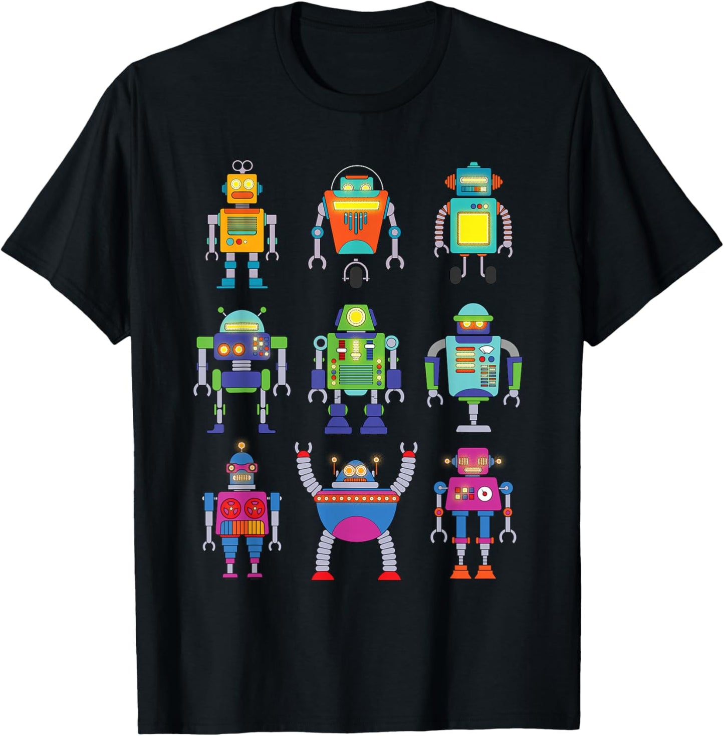 Robot Art For Boys Kids Toddler Science Robotics Engineer T-Shirt - T-Shirt | Black