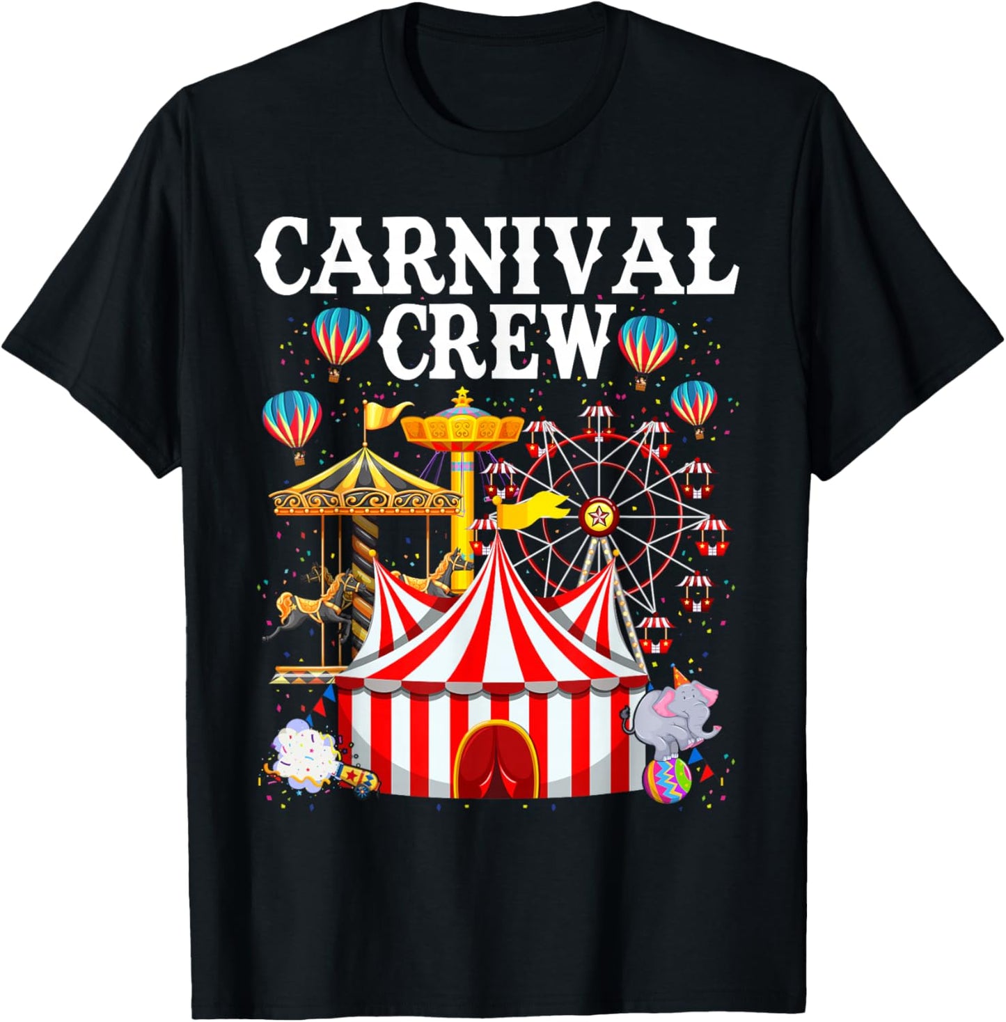 Carnival Crew for Birthday Theme Party Matching Family T-Shirt - T-Shirt | Black