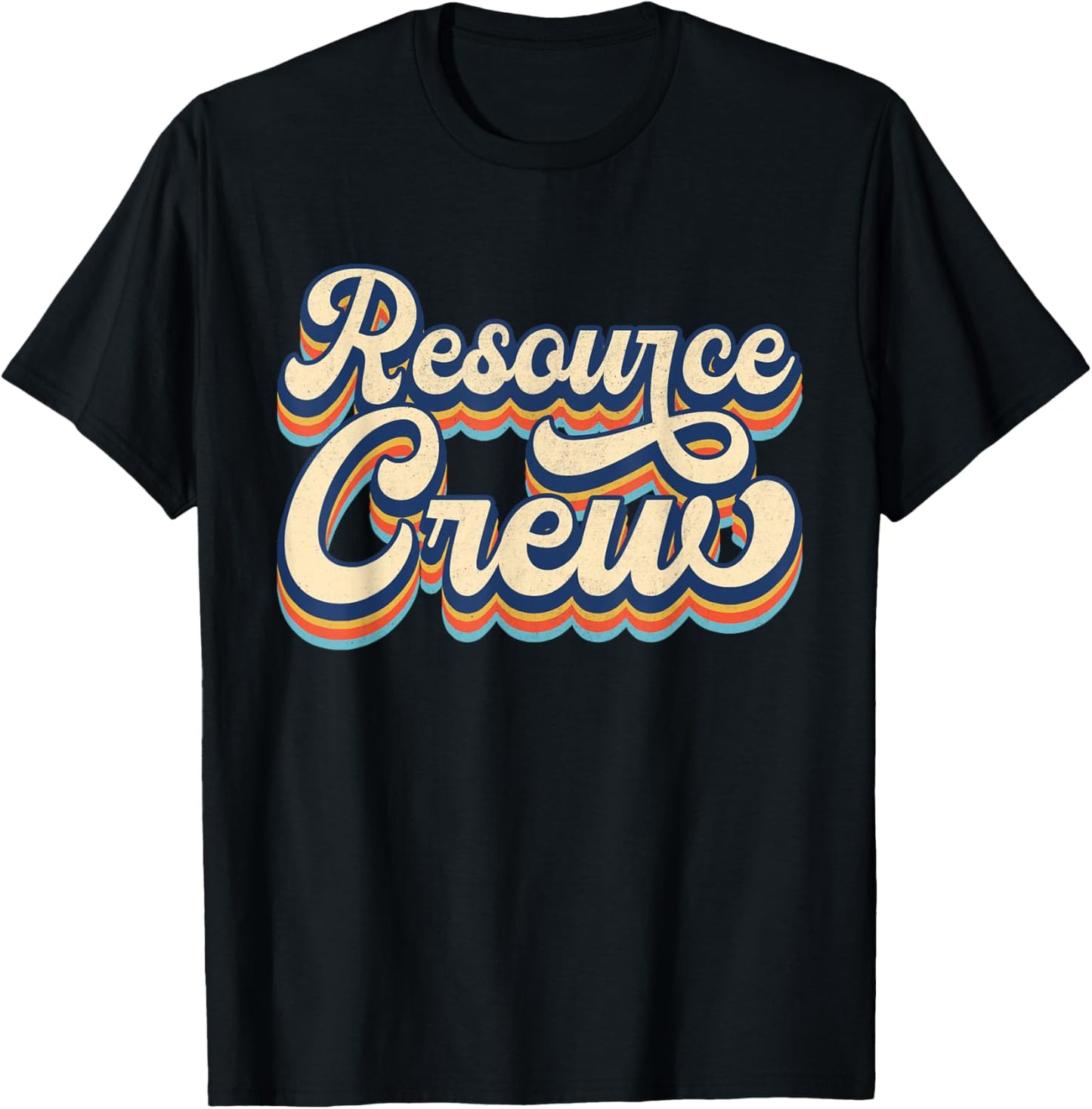 Resource Crew Retro Resource Teacher School Teacher Men Women T-Shirt - T-Shirt | Black