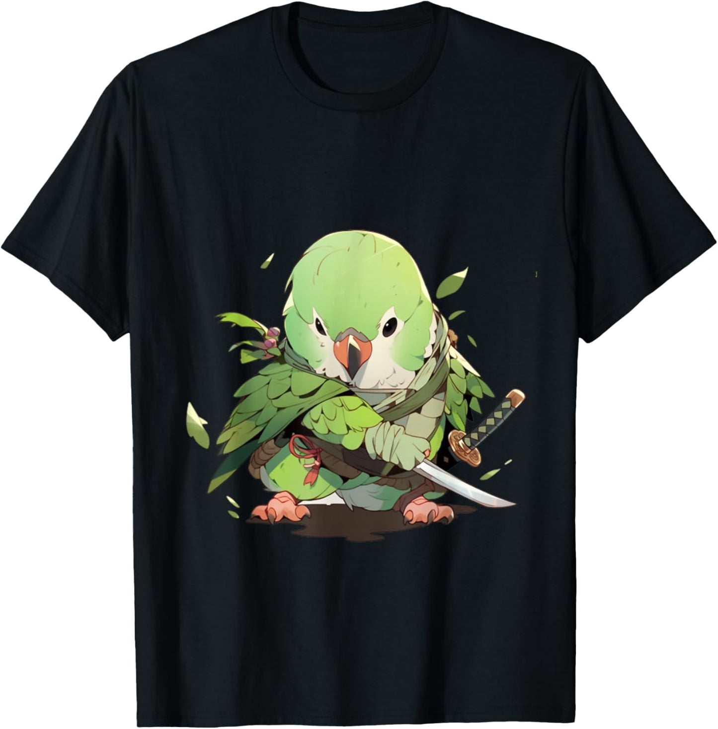 Samurai Quaker Parrot T-Shirt - T-Shirt | Black