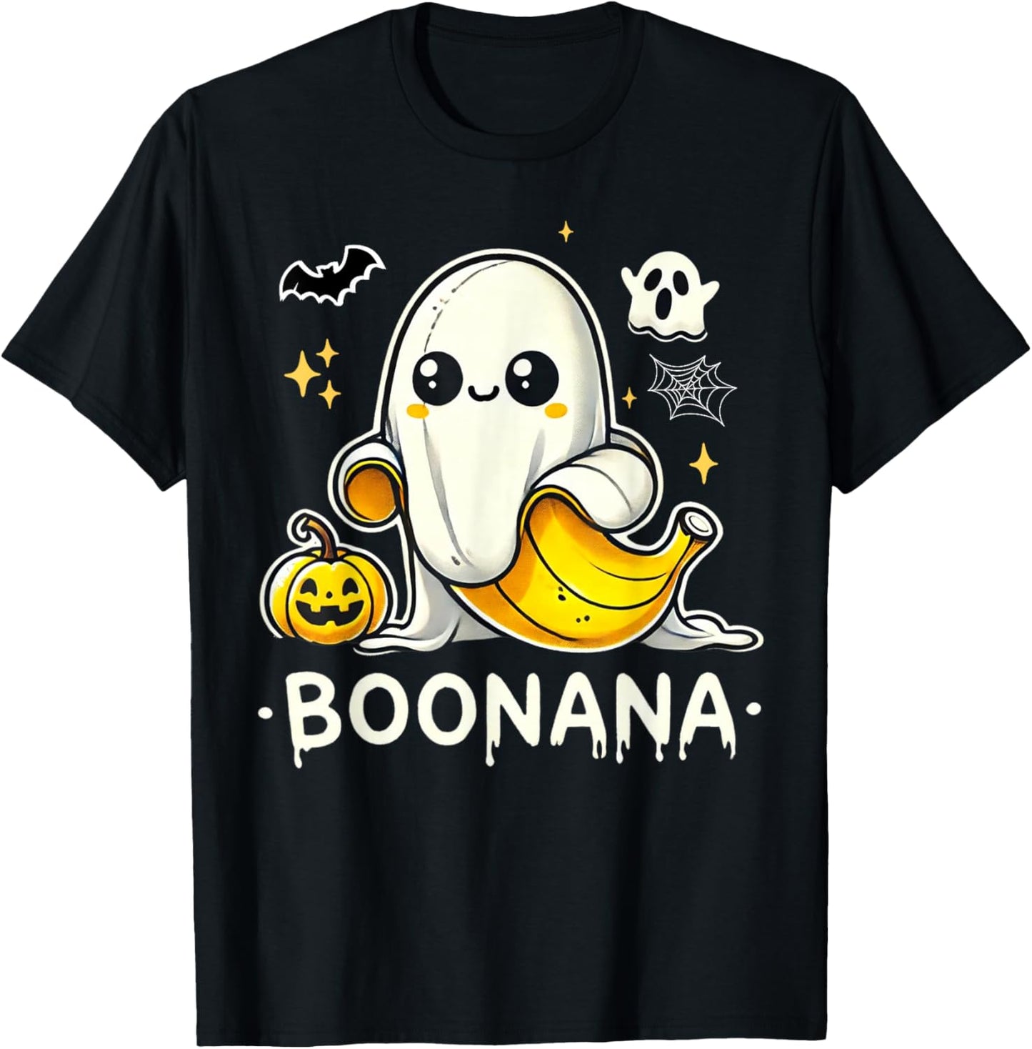 Boonana Cute Ghost Banana Halloween Costume Men Women T-Shirt - T-Shirt | Black