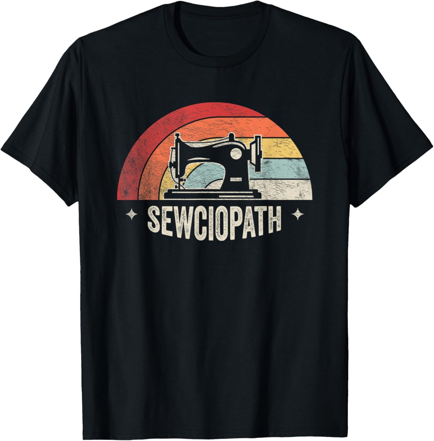 Retro Vintage Sewing Shirt Funny Sew Sewing Lover Sewciopath T-Shirt - T-Shirt | Black