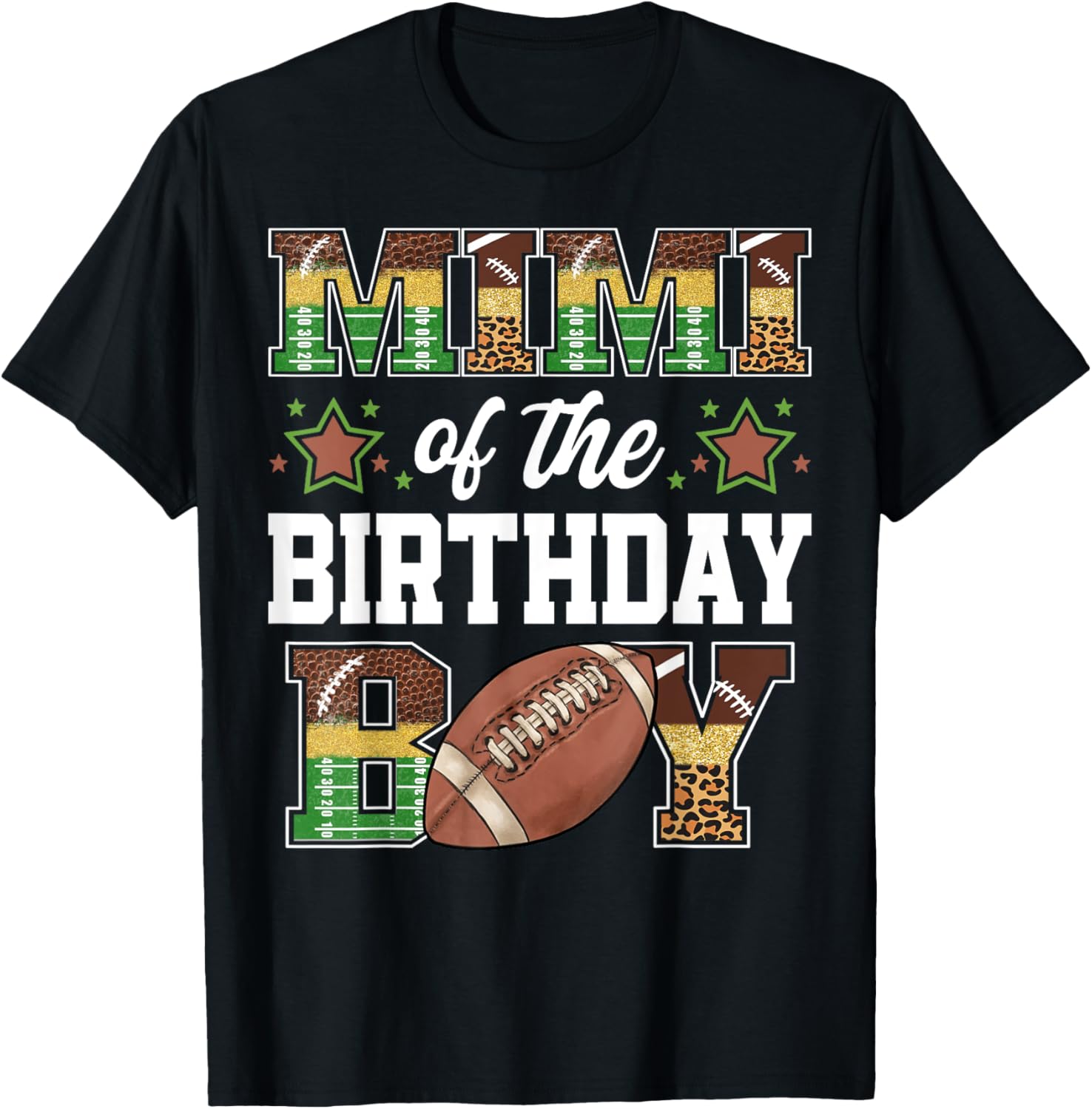 Mimi Of The Birthday Boy Football Player Family Matching T-Shirt - T-Shirt | Black