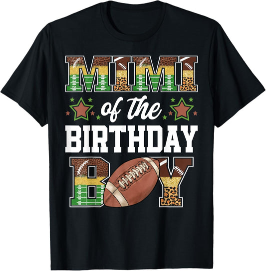 Mimi Of The Birthday Boy Football Player Family Matching T-Shirt - T-Shirt | Black