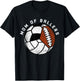 Mom Of Ballers Funny Volleyball Soccer Football Mom T-Shirt - T-Shirt | Black