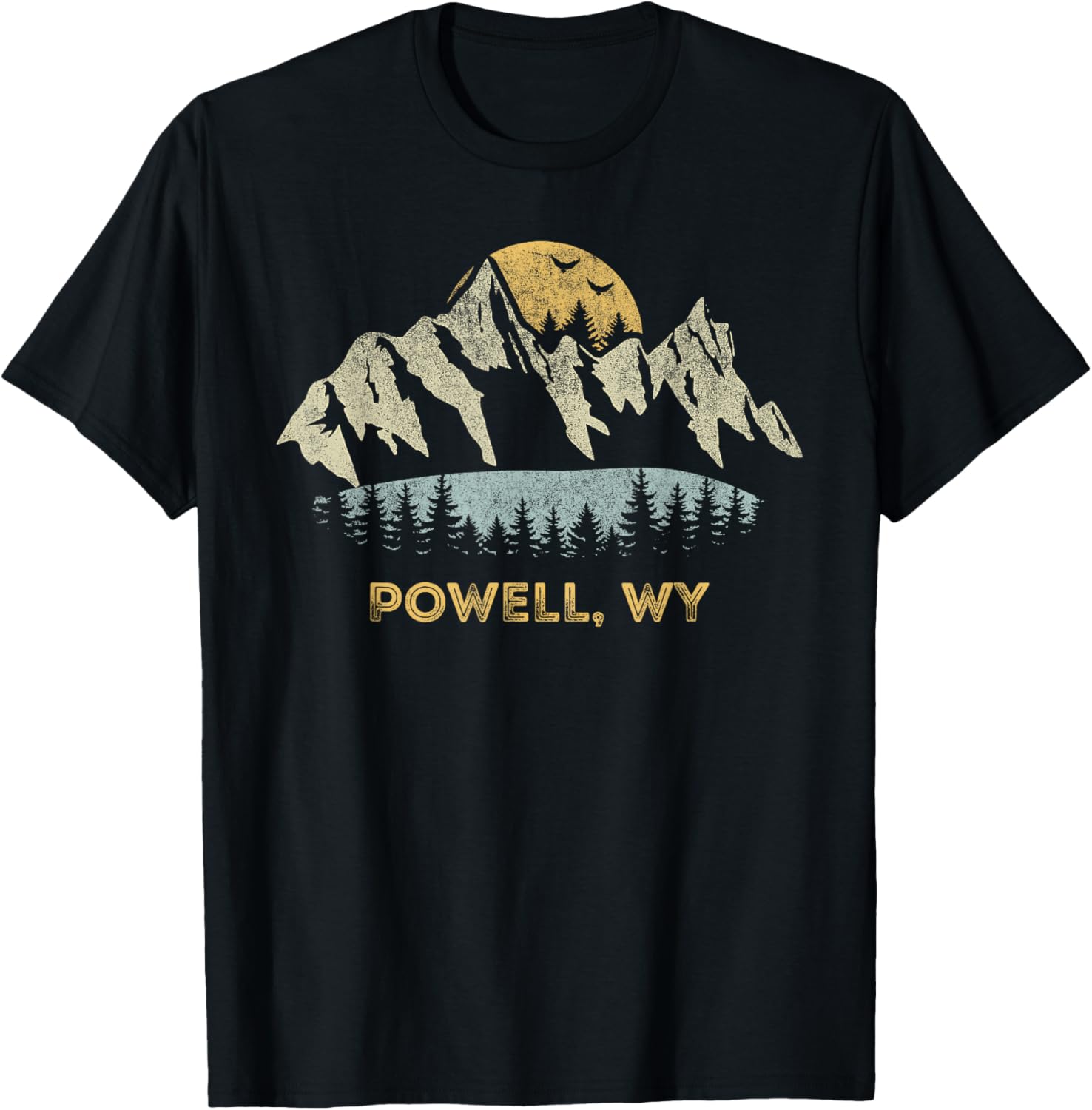 Powell Wyoming Mountain Sunset Sunrise WY T-Shirt - T-Shirt | Black