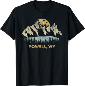 Powell Wyoming Mountain Sunset Sunrise WY T-Shirt - T-Shirt | Black