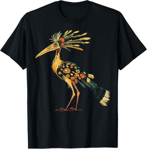 Tribal Bird Abstract Orange and Black Design T-Shirt - T-Shirt | Black
