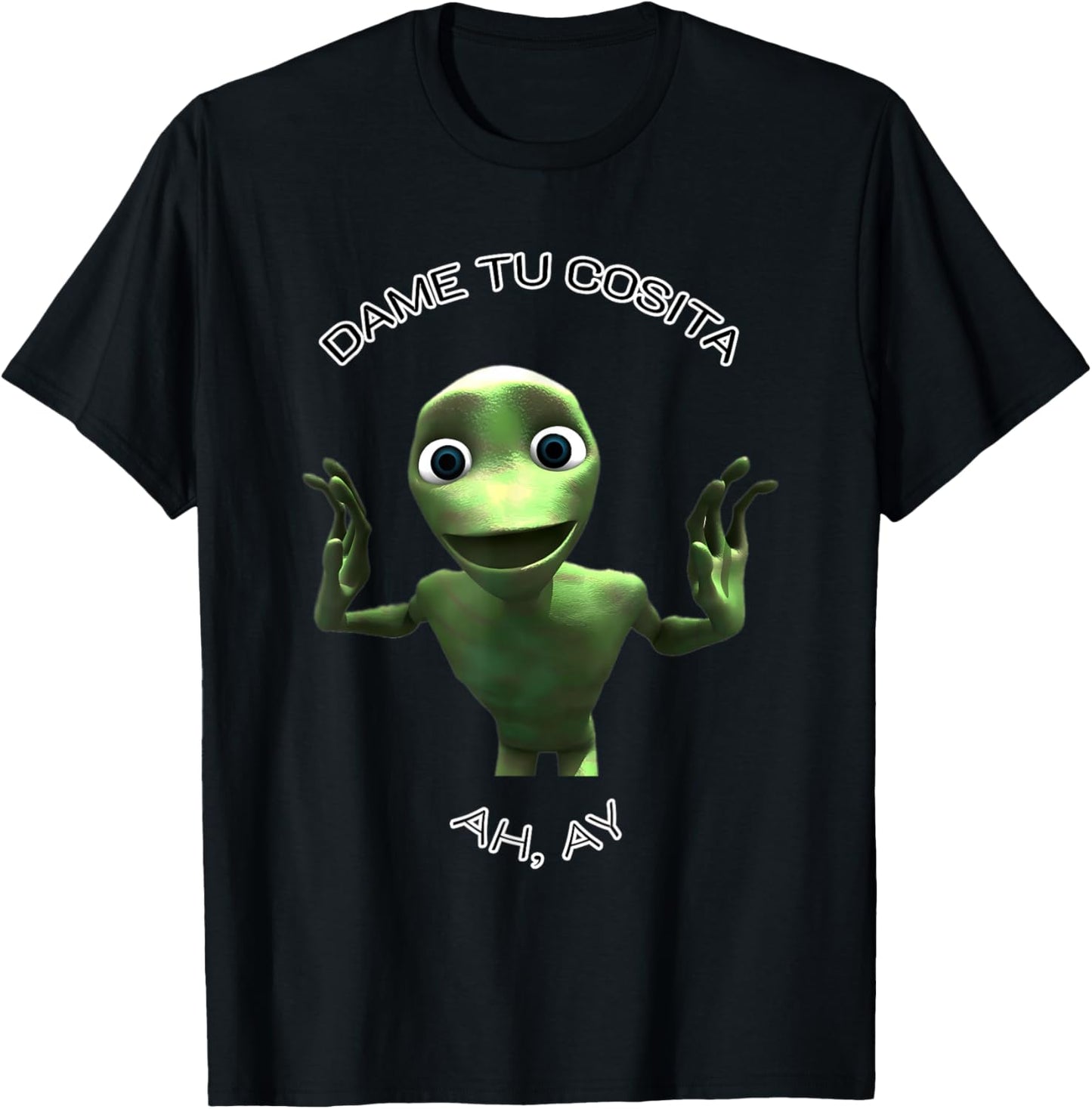 Dame Tu Cosita Dancing Green Alien T-Shirt - T-Shirt | Black