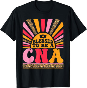 Cute Blessed CNA Nurse Certified Nursing Assistant T-Shirt - T-Shirt | Black