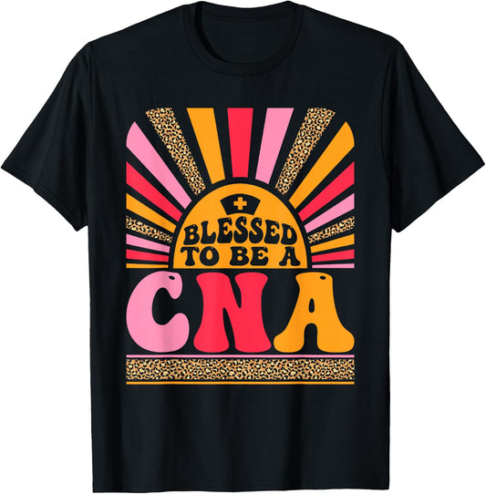Cute Blessed CNA Nurse Certified Nursing Assistant T-Shirt - T-Shirt | Black