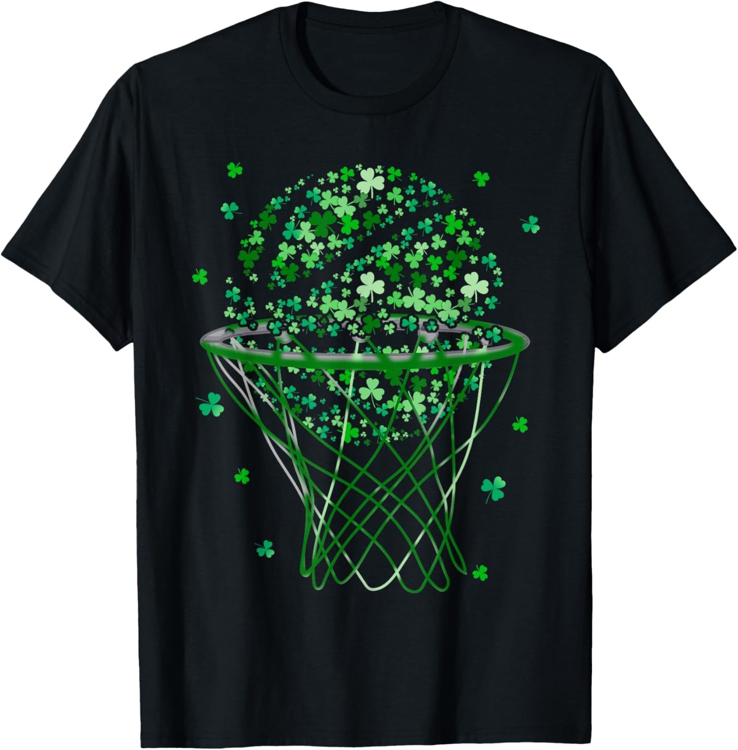 St Patricks Day Shamrock Basketball Saint Paddy's Kids Boys T-Shirt - T-Shirt | Black