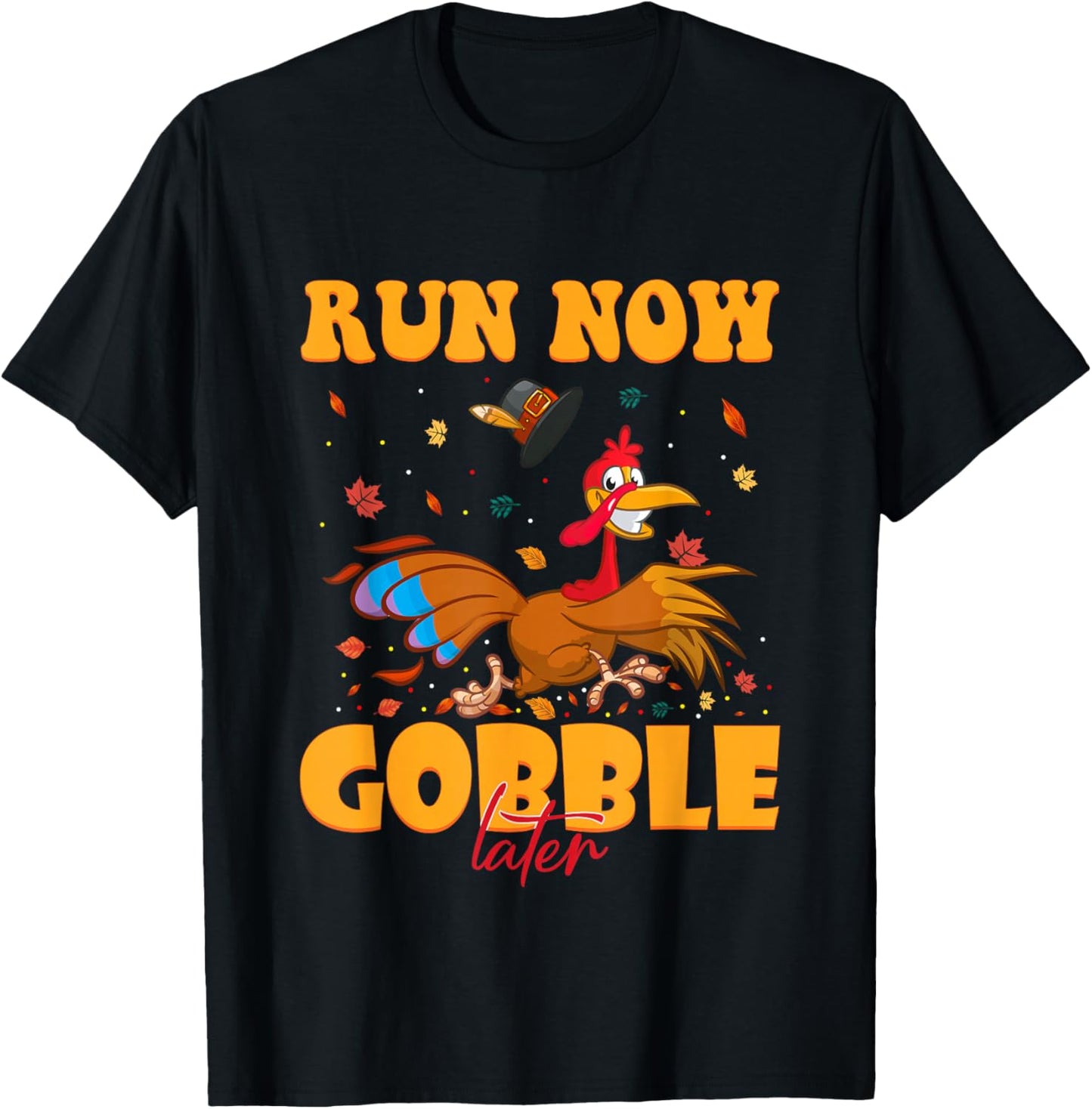 Turkey Trot Gear Costume Kids Thanksgiving Turkey Running T-Shirt - T-Shirt | Black